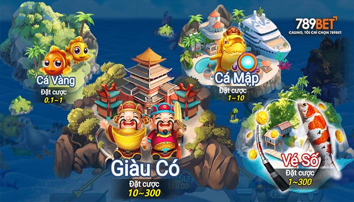 Các sảnh cược có tại bắn cá vàng