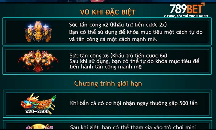 Hệ thống vũ khi đặc biệt trong bắn cá Lửa Và Băng